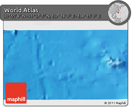 Physical 3D Map of the Area around 31° 11' 6" N, 137° 46' 30" E