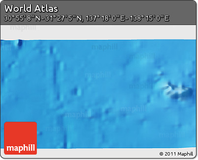 Physical 3D Map of the Area around 31° 11' 6" N, 137° 46' 30" E