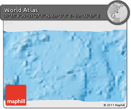 Physical 3D Map of the Area around 31° 11' 6" N, 139° 28' 29" E