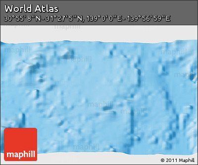 Physical 3D Map of the Area around 31° 11' 6" N, 139° 28' 29" E