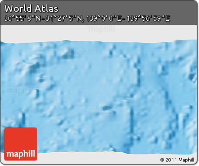 Physical 3D Map of the Area around 31° 11' 6" N, 139° 28' 29" E