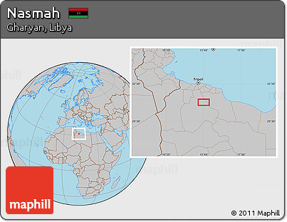 Gray Location Map of Nasmah