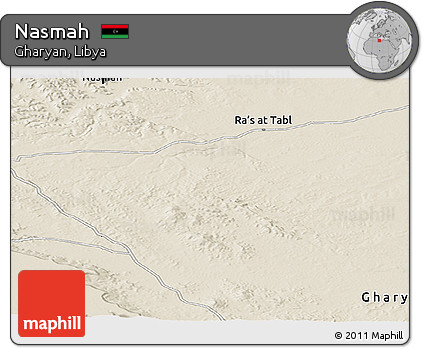 Shaded Relief Panoramic Map of Nasmah