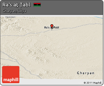 Shaded Relief Panoramic Map of Ra's Aţ Ţabl