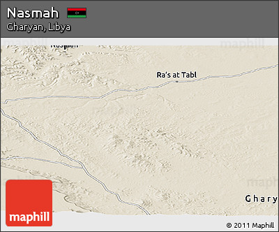 Shaded Relief Panoramic Map of Nasmah