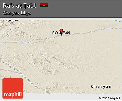 Shaded Relief Panoramic Map of Ra's Aţ Ţabl