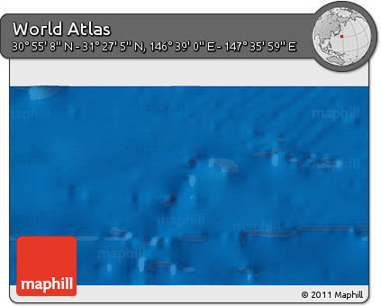 Physical 3D Map of the Area around 31° 11' 6" N, 147° 7' 30" E