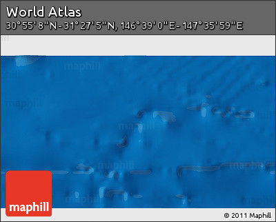 Physical 3D Map of the Area around 31° 11' 6" N, 147° 7' 30" E