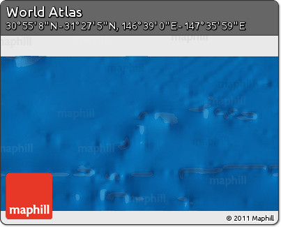 Physical 3D Map of the Area around 31° 11' 6" N, 147° 7' 30" E