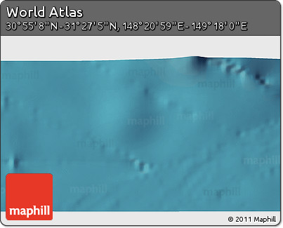 Satellite 3D Map of the Area around 31° 11' 6" N, 148° 49' 29" E