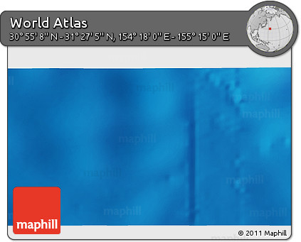 Physical 3D Map of the Area around 31° 11' 6" N, 154° 46' 30" E