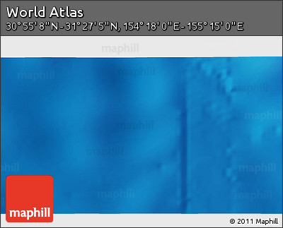 Physical 3D Map of the Area around 31° 11' 6" N, 154° 46' 30" E