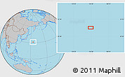 Gray Location Map of the area around 31° 11' 6" N, 154° 46' 30" E