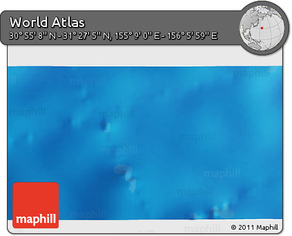 Physical 3D Map of the Area around 31° 11' 6" N, 155° 37' 30" E