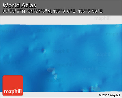 Physical 3D Map of the Area around 31° 11' 6" N, 155° 37' 30" E