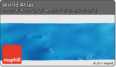 Physical Panoramic Map of the Area around 31° 11' 6" N, 155° 37' 30" E