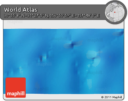Physical 3D Map of the Area around 31° 11' 6" N, 157° 19' 29" E