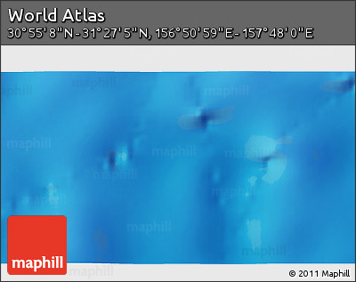 Physical 3D Map of the Area around 31° 11' 6" N, 157° 19' 29" E