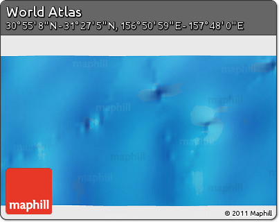Physical 3D Map of the Area around 31° 11' 6" N, 157° 19' 29" E