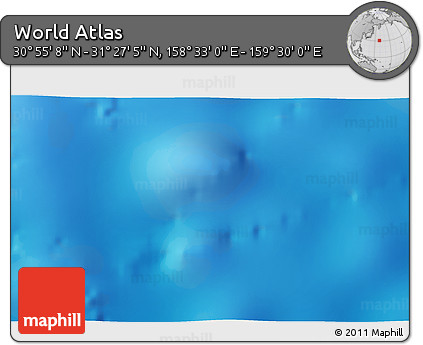 Physical 3D Map of the Area around 31° 11' 6" N, 159° 1' 30" E