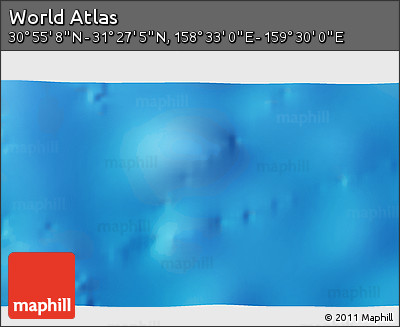 Physical 3D Map of the Area around 31° 11' 6" N, 159° 1' 30" E