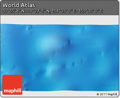 Physical 3D Map of the Area around 31° 11' 6" N, 159° 1' 30" E