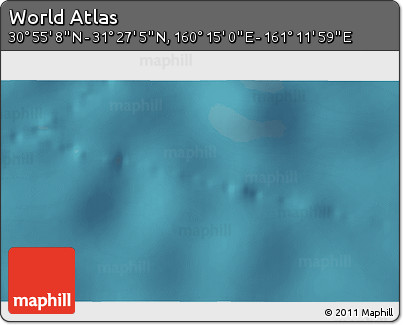 Satellite 3D Map of the Area around 31° 11' 6" N, 160° 43' 29" E