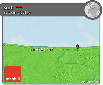 Political 3D Map of Surt