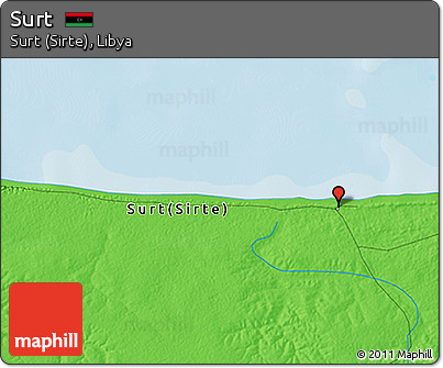 Political 3D Map of Surt