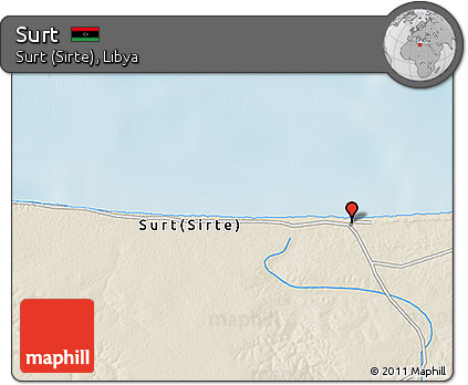 Shaded Relief 3D Map of Surt