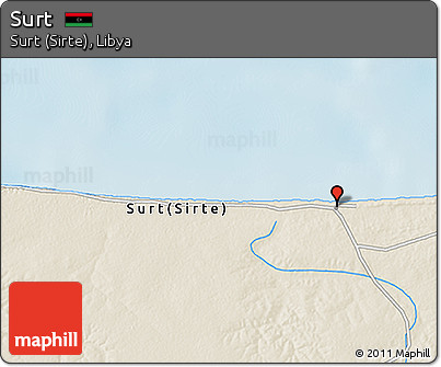 Shaded Relief 3D Map of Surt