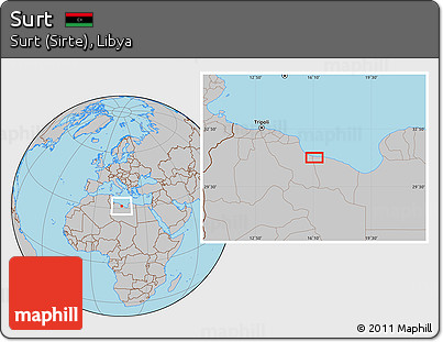 Gray Location Map of Surt