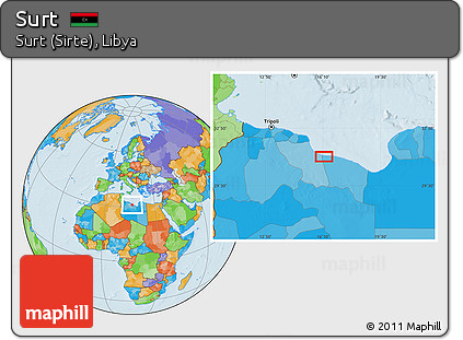 Political Location Map of Surt