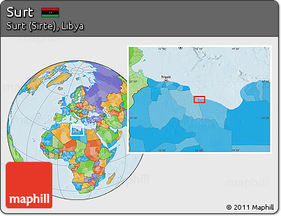 Political Location Map of Surt