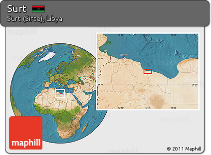 Satellite Location Map of Surt