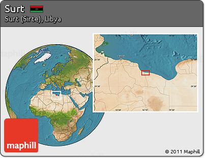Satellite Location Map of Surt