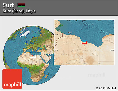 Satellite Location Map of Surt