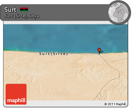 Satellite Panoramic Map of Surt
