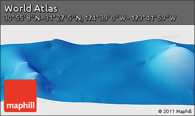 Physical Panoramic Map of the Area around 31° 11' 6" N, 174° 10' 30" W