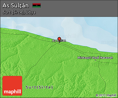 Political 3D Map of As Sulţān