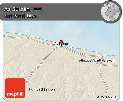 Shaded Relief 3D Map of As Sulţān