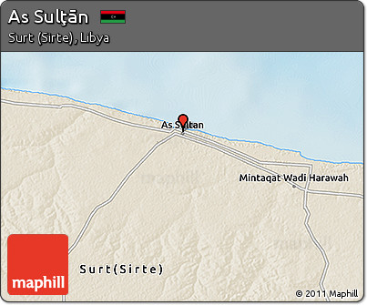 Shaded Relief 3D Map of As Sulţān