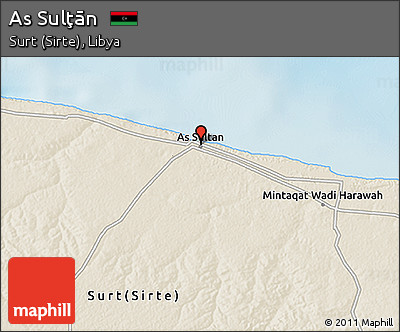 Shaded Relief 3D Map of As Sulţān