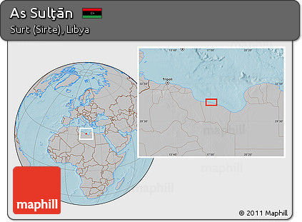Gray Location Map of As Sulţān, hill shading