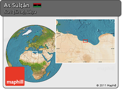 Satellite Location Map of As Sulţān