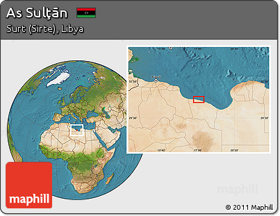 Satellite Location Map of As Sulţān