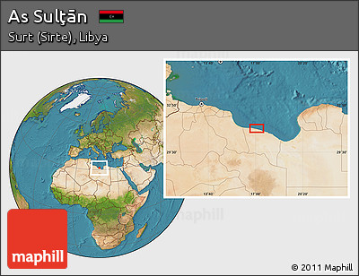 Satellite Location Map of As Sulţān