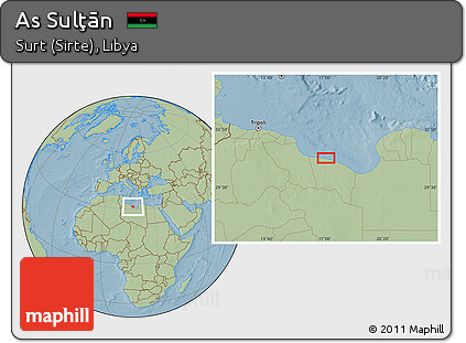 Savanna Style Location Map of As Sulţān, hill shading