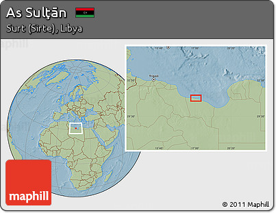 Savanna Style Location Map of As Sulţān, hill shading
