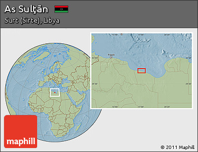 Savanna Style Location Map of As Sulţān, hill shading